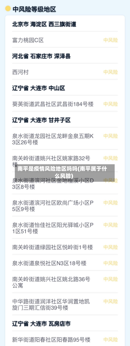 南平是疫情风险地区吗吗(南平属于什么风险)