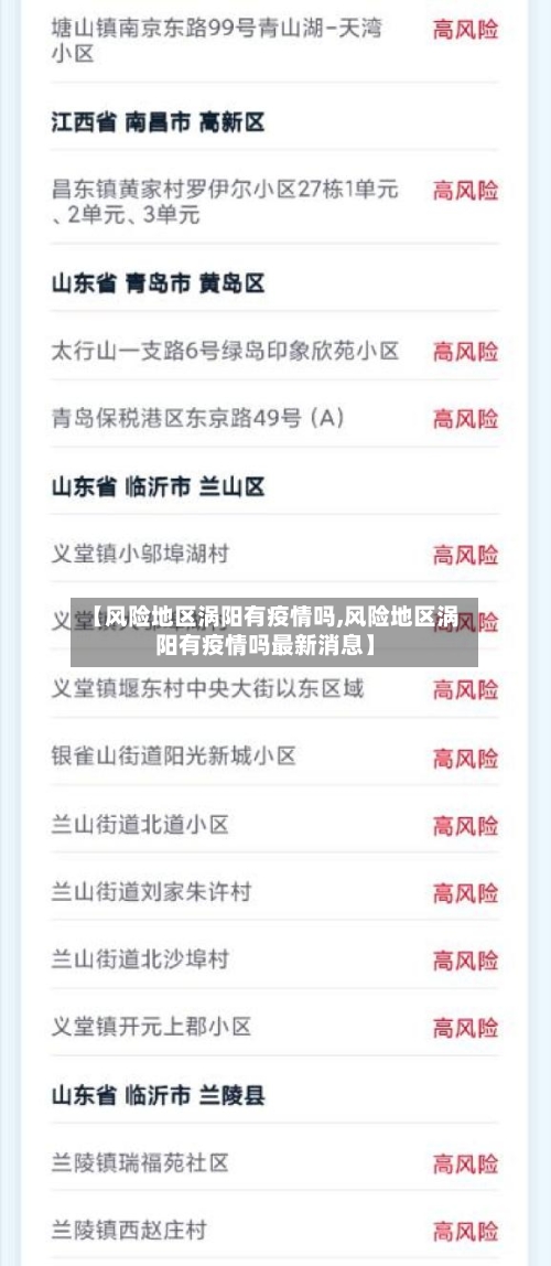 【风险地区涡阳有疫情吗,风险地区涡阳有疫情吗最新消息】